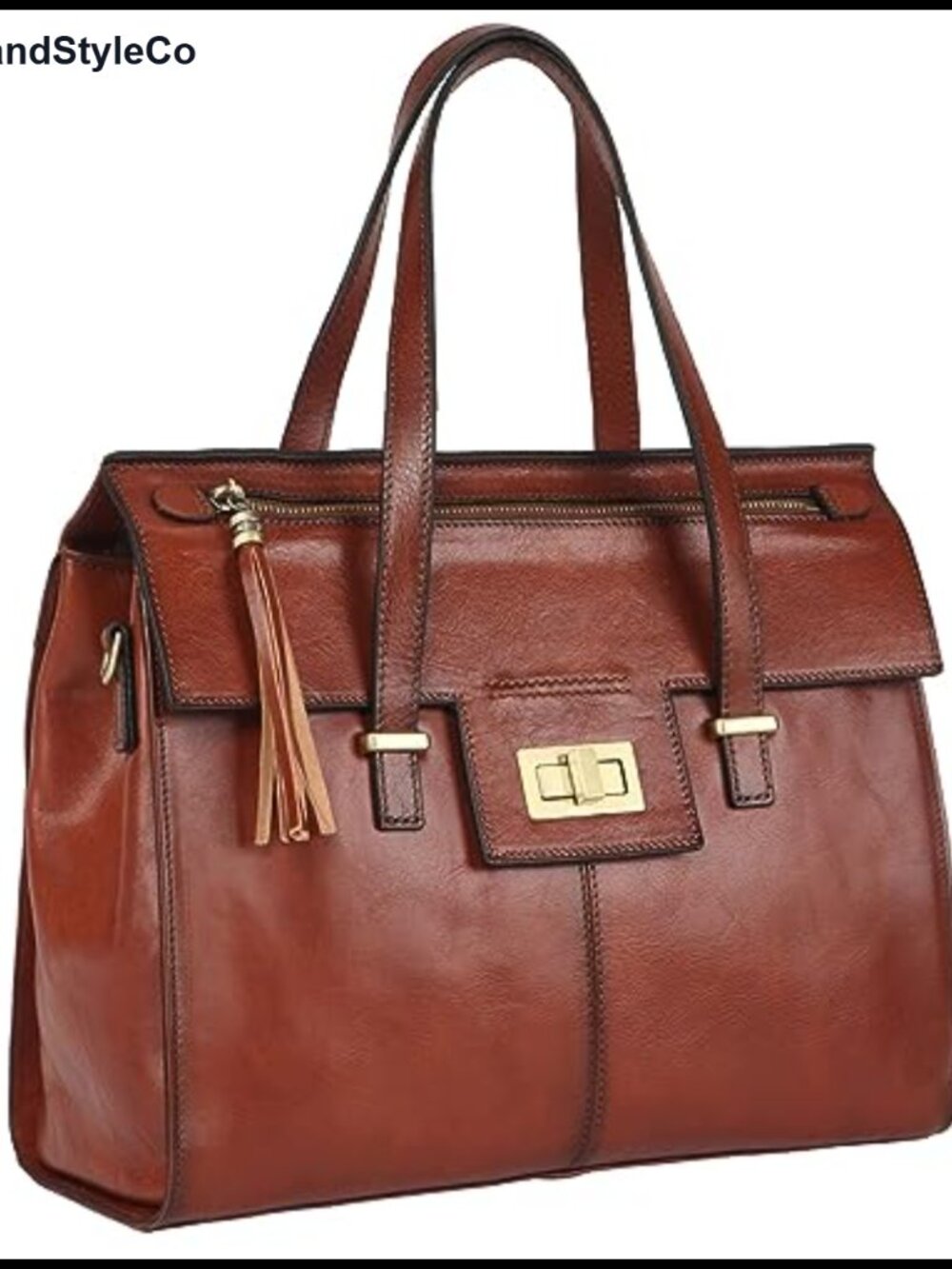 Women's Leather Satchel Purse Full Grain Italian Leather Fringe Crossbody Bag